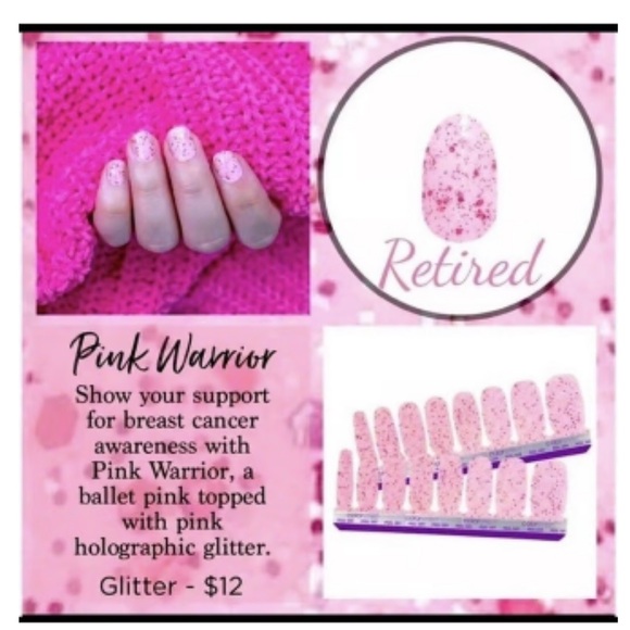 🎉3/$25 * Retired* Color Street: Pink Warrior dry nail polish strip - Picture 3 of 7
